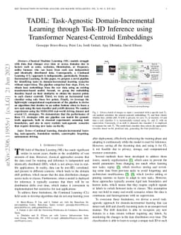 TADIL: Task-Agnostic Domain-Incremental Learning through Task-ID
  Inference using Transformer Nearest-Centroid Embeddings