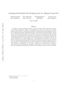 Sampling Individually-Fair Rankings that are Always Group Fair