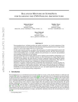 Balanced Mixture of SuperNets for Learning the CNN Pooling Architecture