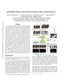 Self-Distilled Masked Auto-Encoders are Efficient Video Anomaly
  Detectors