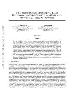 Chili Pepper Disease Diagnosis via Image Reconstruction Using GrabCut
  and Generative Adversarial Serial Autoencoder