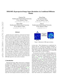 HSR-Diff:Hyperspectral Image Super-Resolution via Conditional Diffusion
  Models