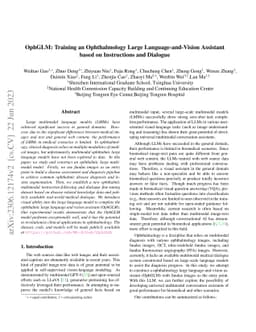 OphGLM: Training an Ophthalmology Large Language-and-Vision Assistant
  based on Instructions and Dialogue