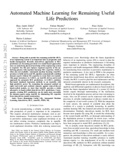 Automated Machine Learning for Remaining Useful Life Predictions