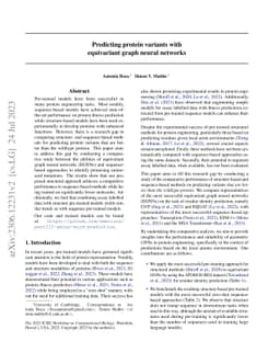 Predicting protein variants with equivariant graph neural networks