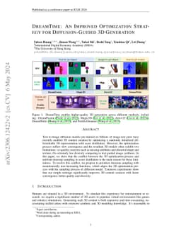 DreamTime: An Improved Optimization Strategy for Diffusion-Guided 3D
  Generation