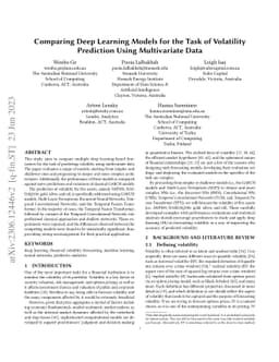 Comparing Deep Learning Models for the Task of Volatility Prediction
  Using Multivariate Data