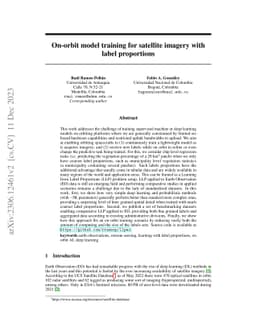 On-orbit model training for satellite imagery with label proportions