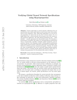 Verifying Global Neural Network Specifications using Hyperproperties
