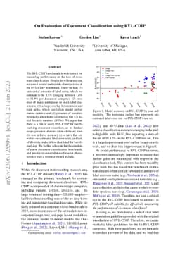 On Evaluation of Document Classification using RVL-CDIP