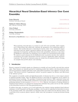 Hierarchical Neural Simulation-Based Inference Over Event Ensembles