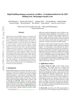 Rapid building damage assessment workflow: An implementation for the
  2023 Rolling Fork, Mississippi tornado event