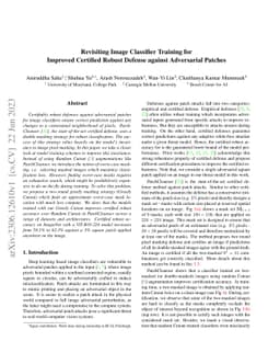 Revisiting Image Classifier Training for Improved Certified Robust
  Defense against Adversarial Patches