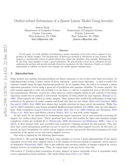 Outlier-robust Estimation of a Sparse Linear Model Using Invexity