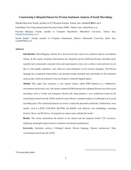 Constructing Colloquial Dataset for Persian Sentiment Analysis of Social
  Microblogs