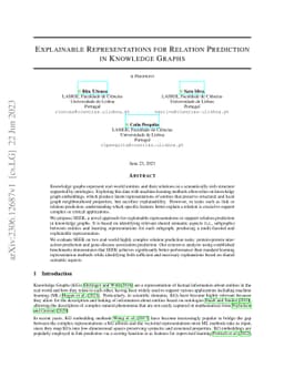 Explainable Representations for Relation Prediction in Knowledge Graphs