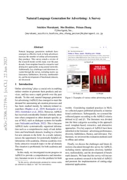 Natural Language Generation for Advertising: A Survey