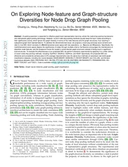 On Exploring Node-feature and Graph-structure Diversities for Node Drop
  Graph Pooling