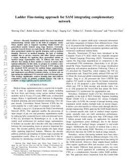 Ladder Fine-tuning approach for SAM integrating complementary network