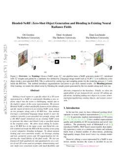Blended-NeRF: Zero-Shot Object Generation and Blending in Existing
  Neural Radiance Fields
