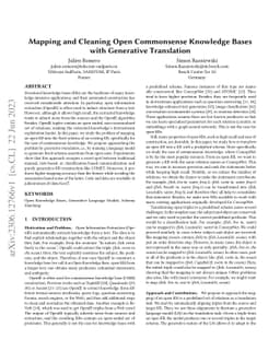 Mapping and Cleaning Open Commonsense Knowledge Bases with Generative
  Translation