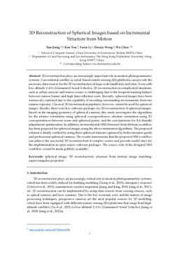 3D Reconstruction of Spherical Images based on Incremental Structure
  from Motion