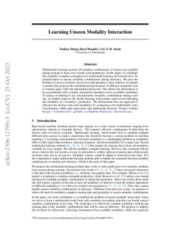 Learning Unseen Modality Interaction