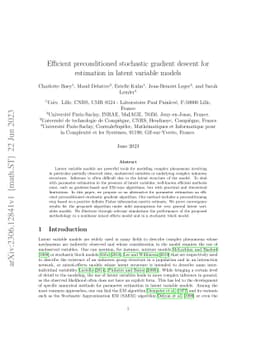 Efficient preconditioned stochastic gradient descent for estimation in
  latent variable models