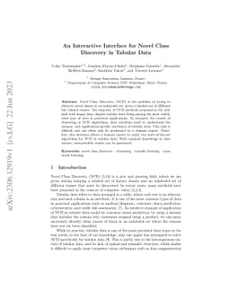 An Interactive Interface for Novel Class Discovery in Tabular Data