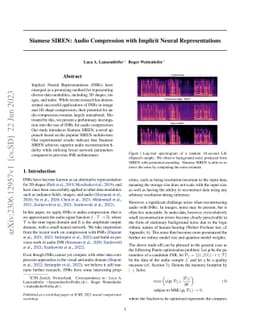 Siamese SIREN: Audio Compression with Implicit Neural Representations