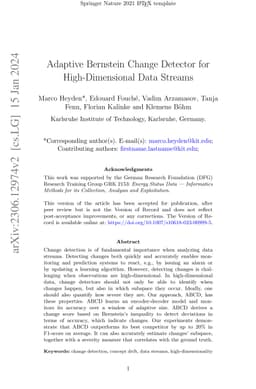 Adaptive Bernstein Change Detector for High-Dimensional Data Streams