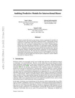 Auditing Predictive Models for Intersectional Biases