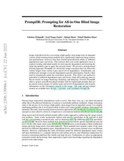 PromptIR: Prompting for All-in-One Blind Image Restoration