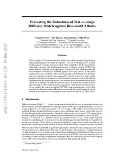 Evaluating the Robustness of Text-to-image Diffusion Models against
  Real-world Attacks