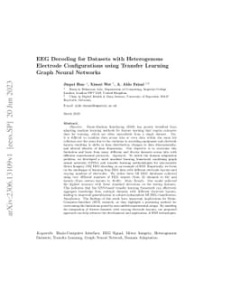 EEG Decoding for Datasets with Heterogenous Electrode Configurations
  using Transfer Learning Graph Neural Networks