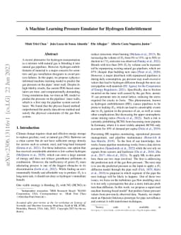 A Machine Learning Pressure Emulator for Hydrogen Embrittlement