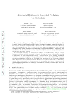 Adversarial Resilience in Sequential Prediction via Abstention