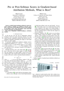Pre or Post-Softmax Scores in Gradient-based Attribution Methods, What
  is Best?