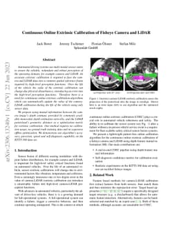 Continuous Online Extrinsic Calibration of Fisheye Camera and LiDAR