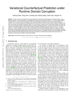 Variational Counterfactual Prediction under Runtime Domain Corruption
