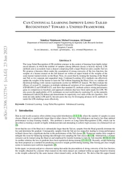 Can Continual Learning Improve Long-Tailed Recognition? Toward a Unified
  Framework
