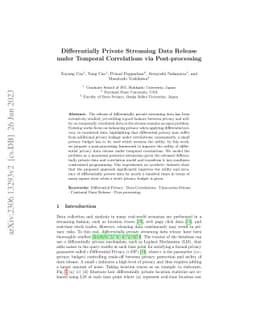 Differentially Private Streaming Data Release under Temporal
  Correlations via Post-processing