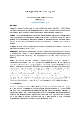 Exploring Qualitative Research Using LLMs