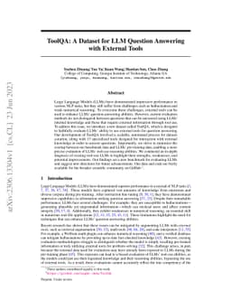 ToolQA: A Dataset for LLM Question Answering with External Tools