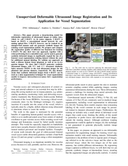 Unsupervised Deformable Ultrasound Image Registration and Its
  Application for Vessel Segmentation