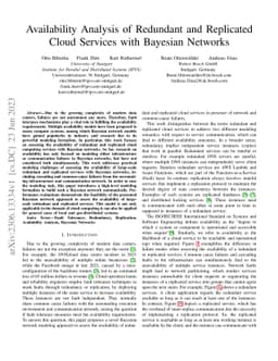 Availability Analysis of Redundant and Replicated Cloud Services with
  Bayesian Networks