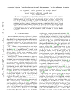 Accurate melting point prediction through autonomous physics-informed
  learning