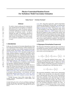 Physics-constrained Random Forests for Turbulence Model Uncertainty
  Estimation