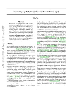 Co-creating a globally interpretable model with human input