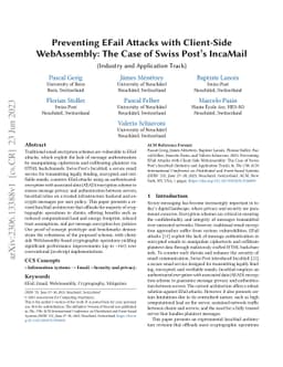 Preventing EFail Attacks with Client-Side WebAssembly: The Case of Swiss
  Post's IncaMail